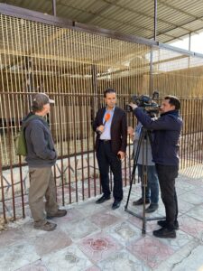 Andy being interviewed by Local TV in Iraq
