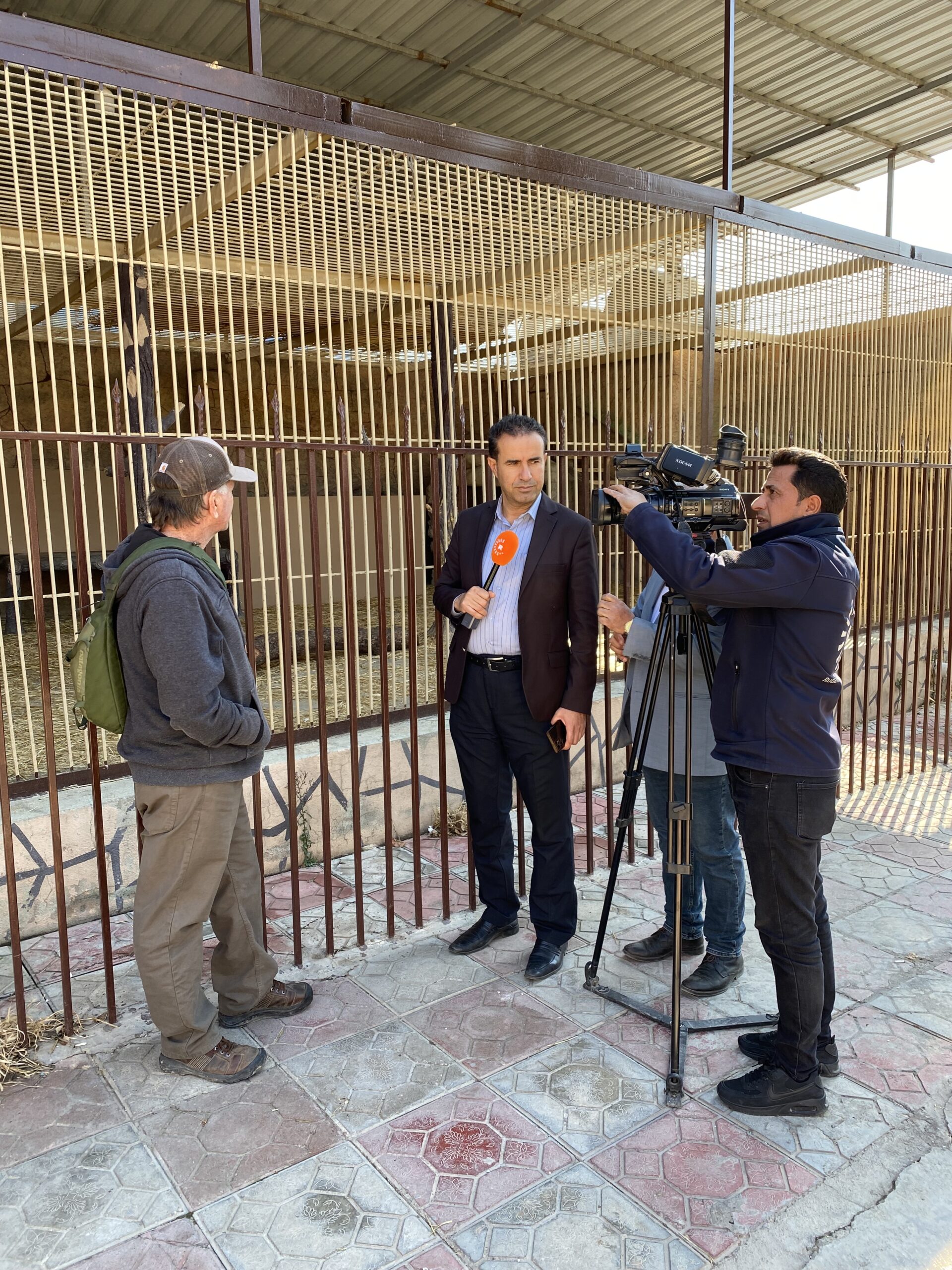 Andy being interviewed by Local TV in Iraq